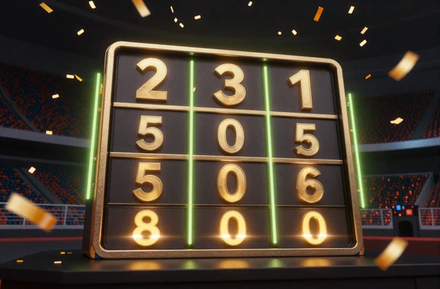 Leuchtende Jackpot-Anzeige mit goldenen Zahlen im Stadion-Look - Golazzo Jackpots
