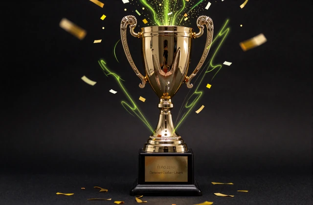 Goldener Pokal mit Konfetti - dritte Einzahlung des Golazzo Willkommenspakets
