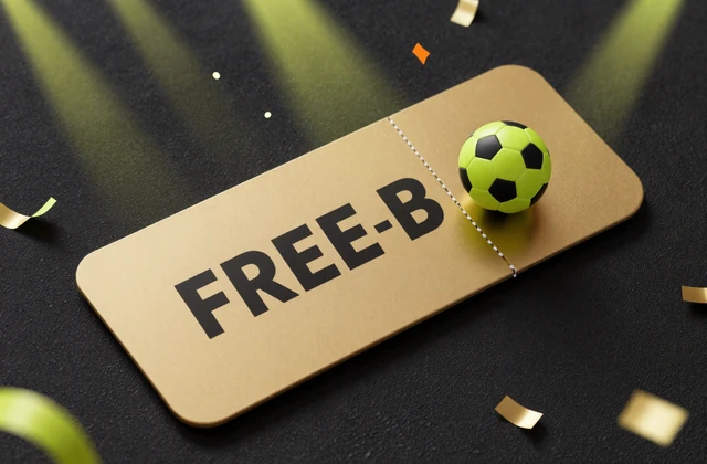 Goldenes Free-Bet-Ticket mit Football und Konfetti - dritte Einzahlung des Golazzo Willkommenspakets